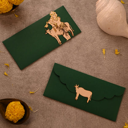 Krishana envelope green colour 