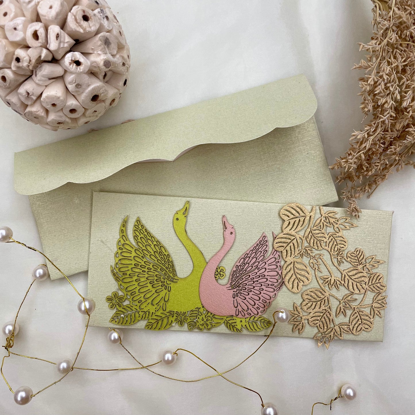 Cute Couple Swans mantra set of 10