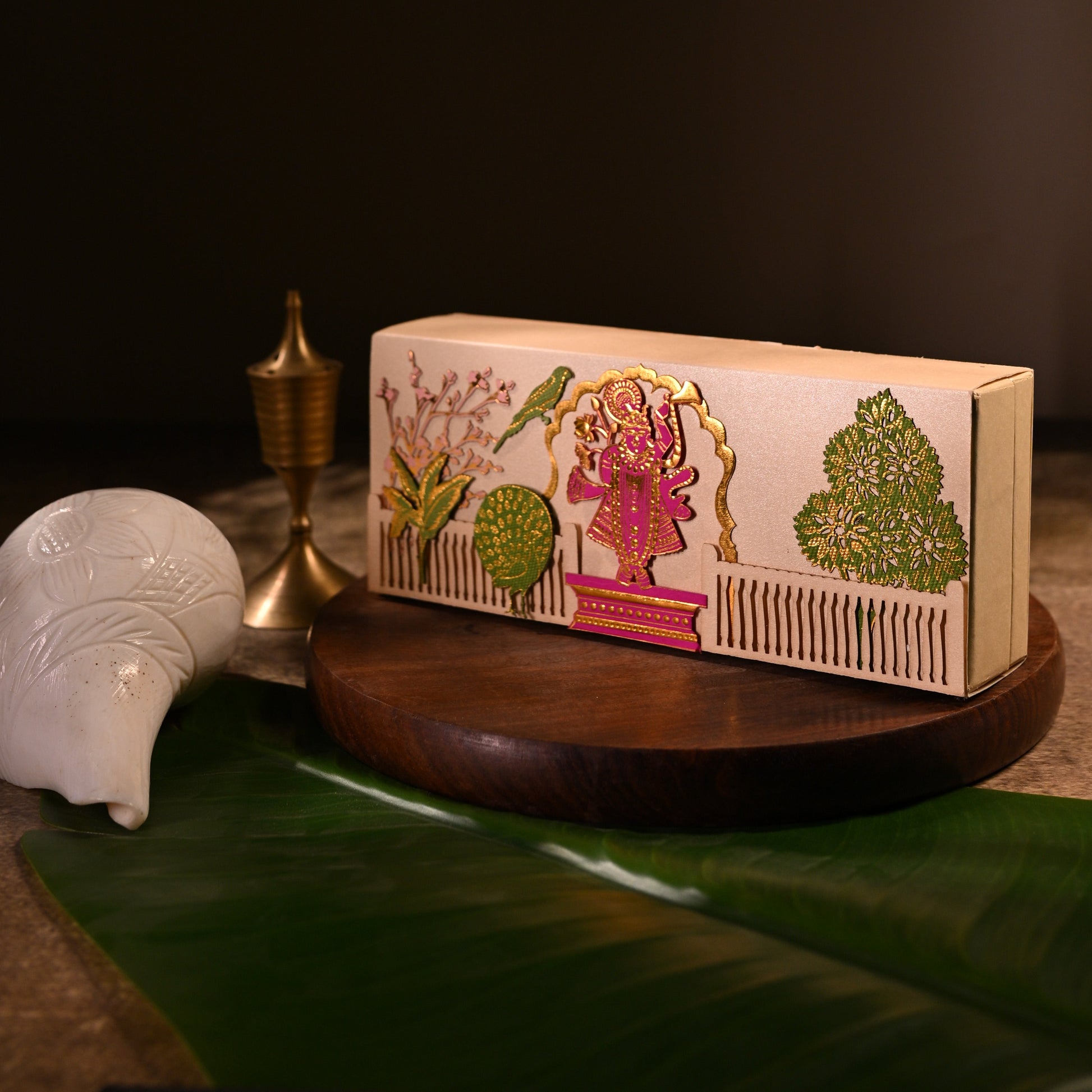 Decorative box with tanjore design cardboard Box, Srinathji theme  