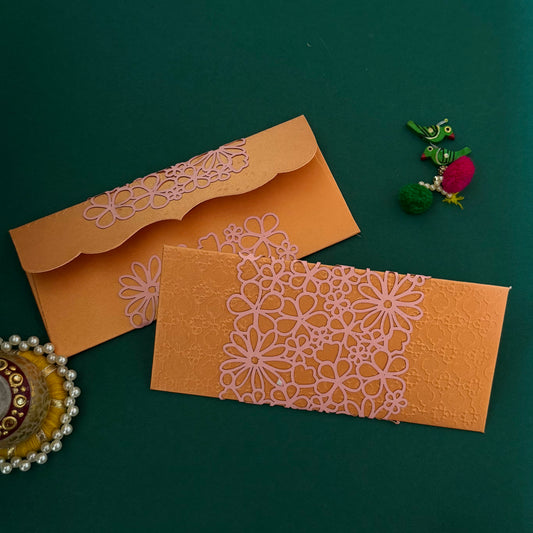Floral Net Pink Envelop Set-5