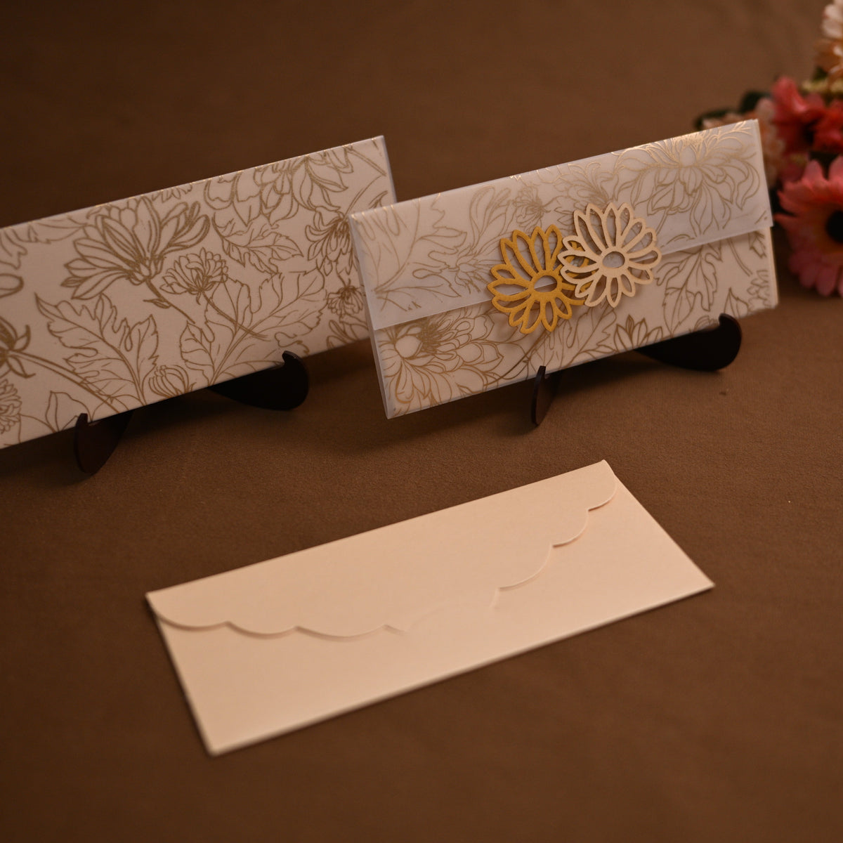 Gold Print Butter Envelope