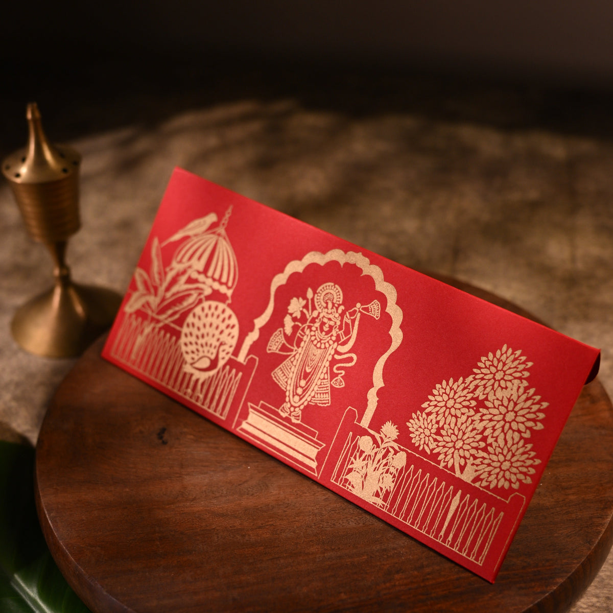 Red envelope with gold patterns