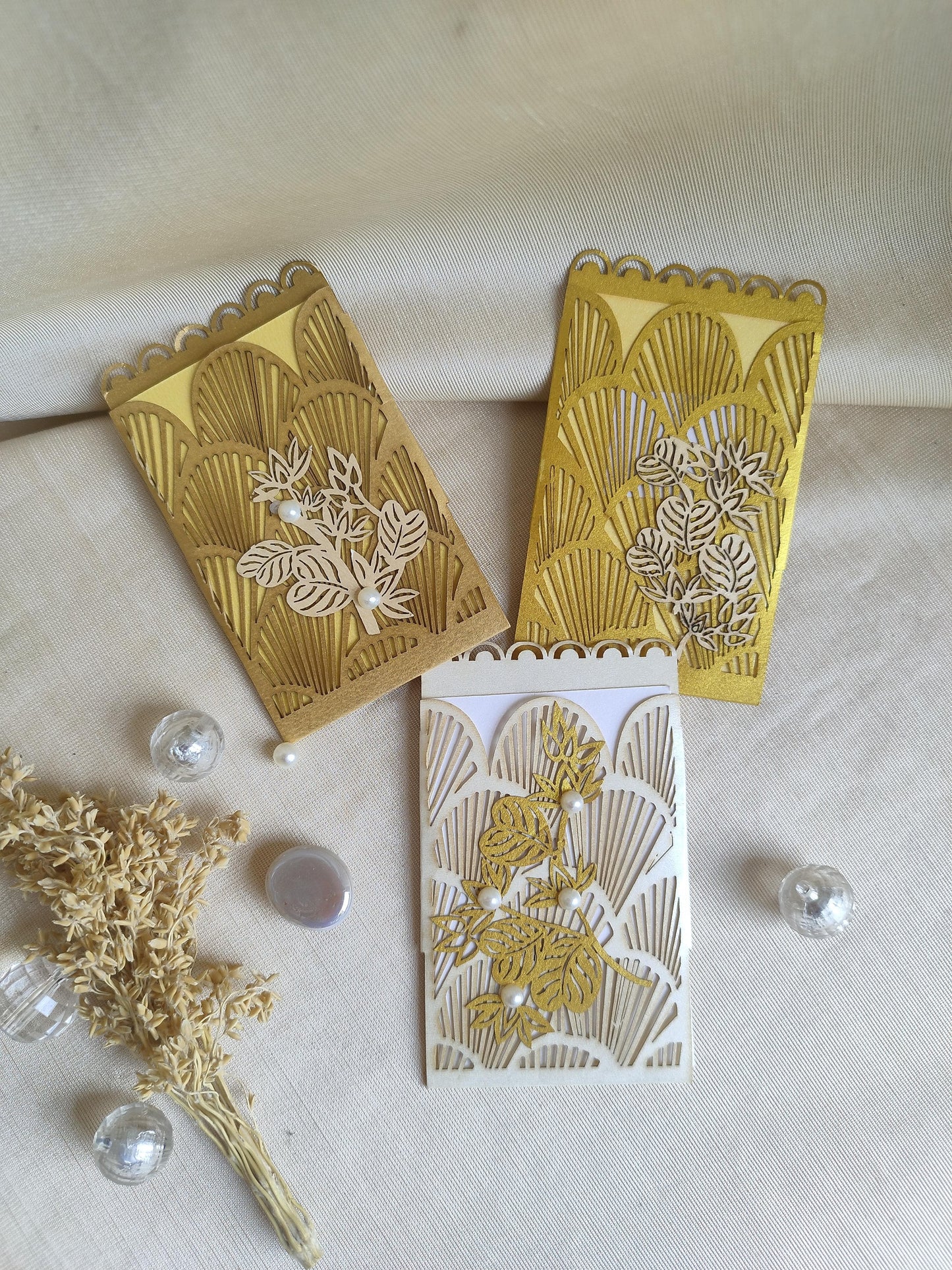 Golden and white coin pocket  (pack of 5)