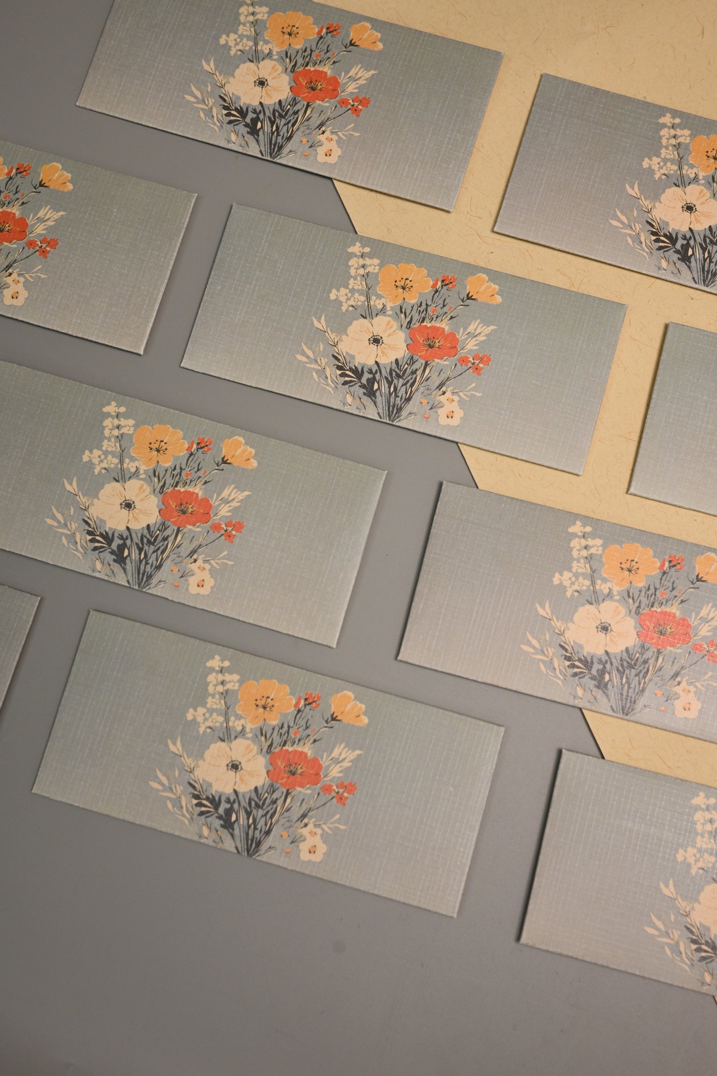 Grey shade floral printed envelope