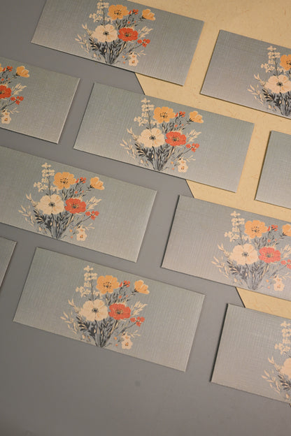 Grey shade floral printed envelope