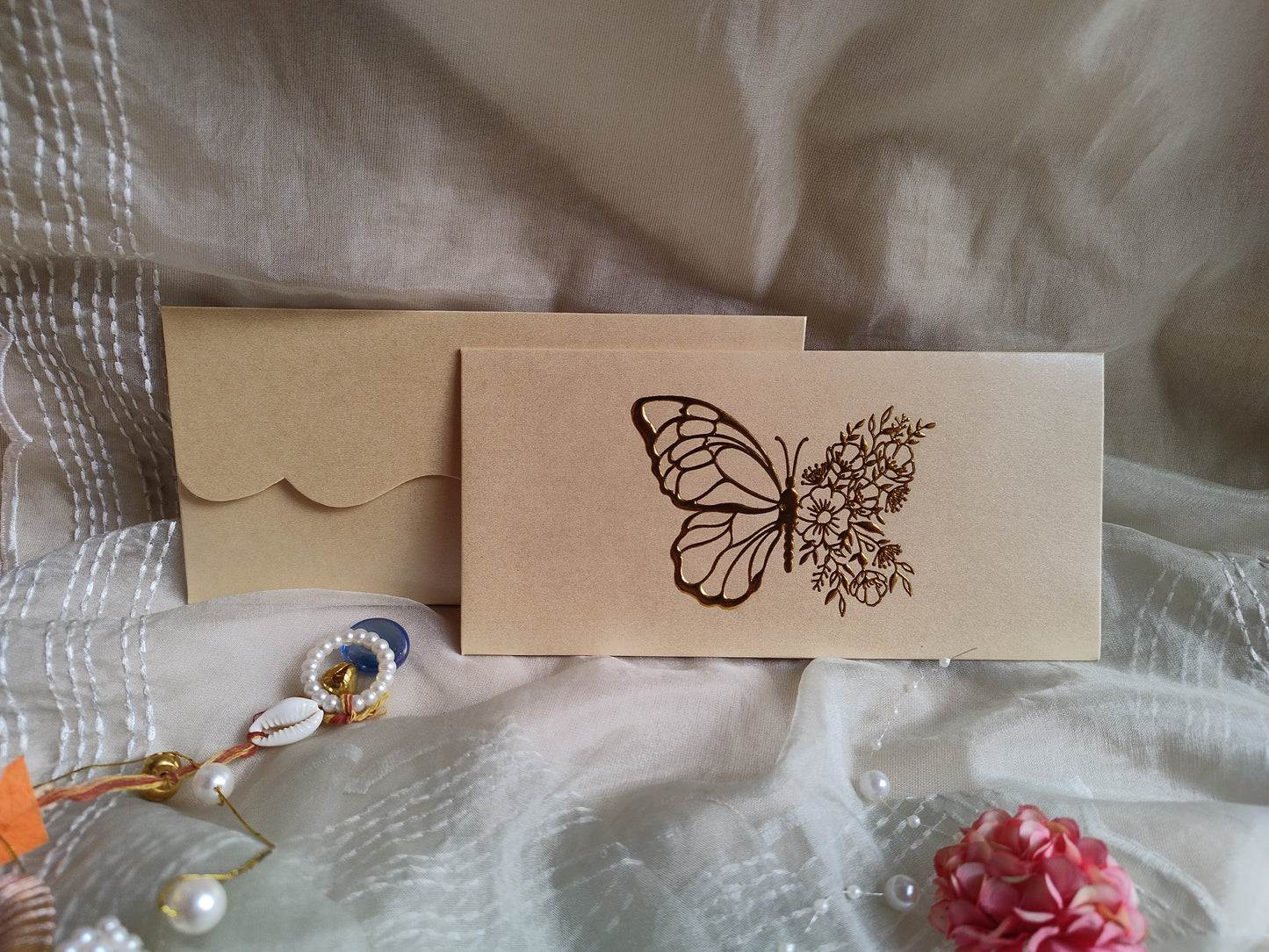 Butterfly Foil Embossed Envelope (set of 5)