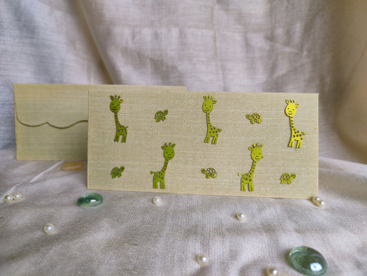 Giraffe and Tortoise Envelope - set of 5