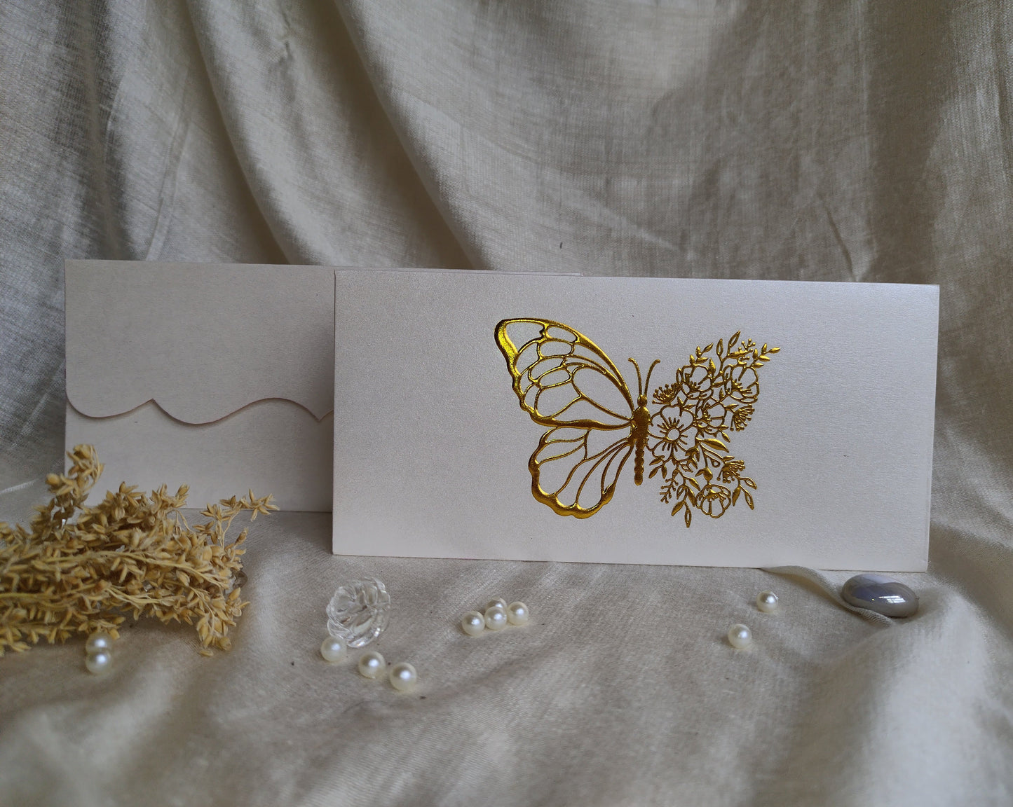 Butterfly Foil Embossed Envelope (set of 5)