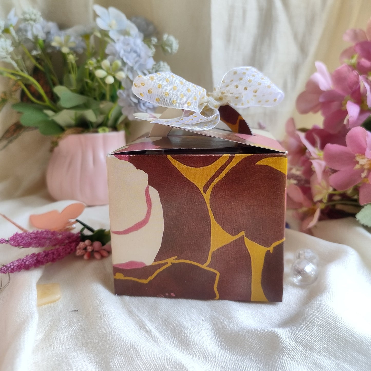 Printed Decorative Folding gift Boxes - Set of 2 brown