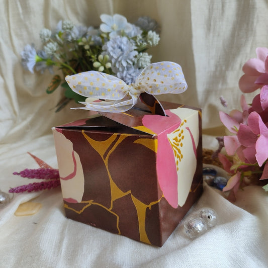 Printed Decorative Folding gift Boxes - Set of 2 brown