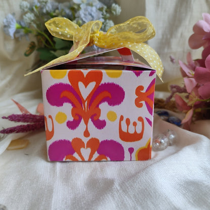 Ikkat Classic Folding gift Boxes - Set of 2 pink