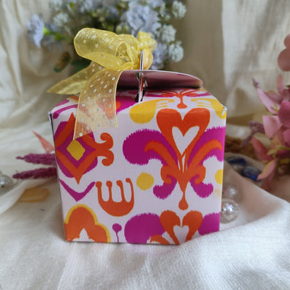 Ikkat Classic Folding gift Boxes - Set of 2 pink