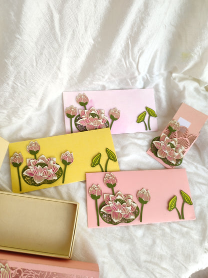 3D Lotus - Lazer Patchwork Envelope -set of 5 ( Delivery in 6 days )
