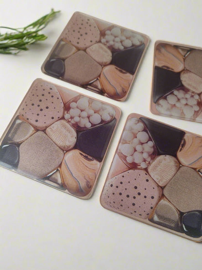 Marble Coaster set with bag