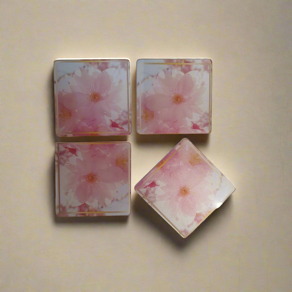 Pink Floral Coaster set