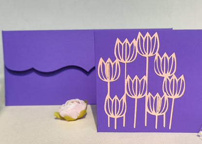 Tulip Purple Envelop set - 10