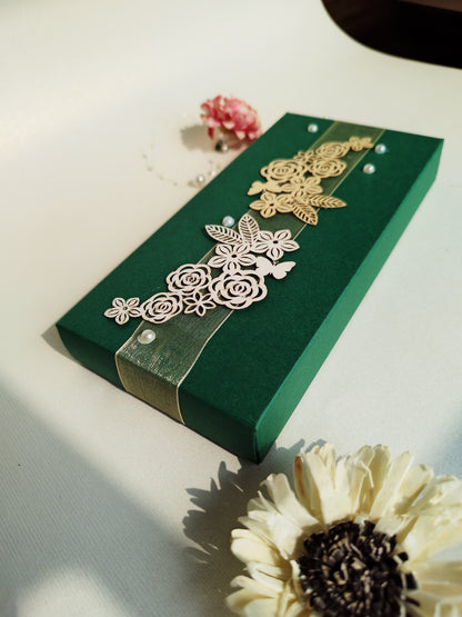 Floral Soft Cash Box Green set of 2