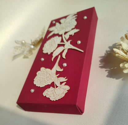 Floral Soft Cash Box Red set of 2
