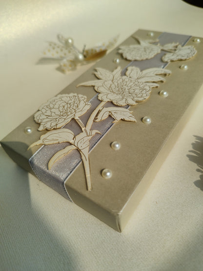 Floral Soft Cash Box Silver set of 2