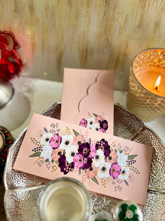 Bouquet pink Printed envelop -Set of 10