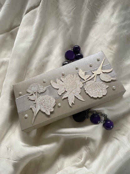 Floral Soft Cash Box Silver set of 2