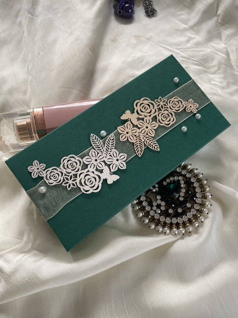 Floral Soft Cash Box Green set of 2