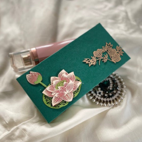 3D Lotus Green Soft Cash Box set of 2