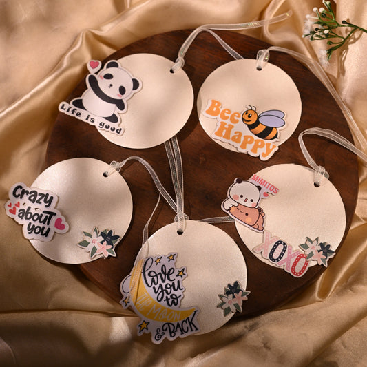 Decorative string lights with cartoon character faces 