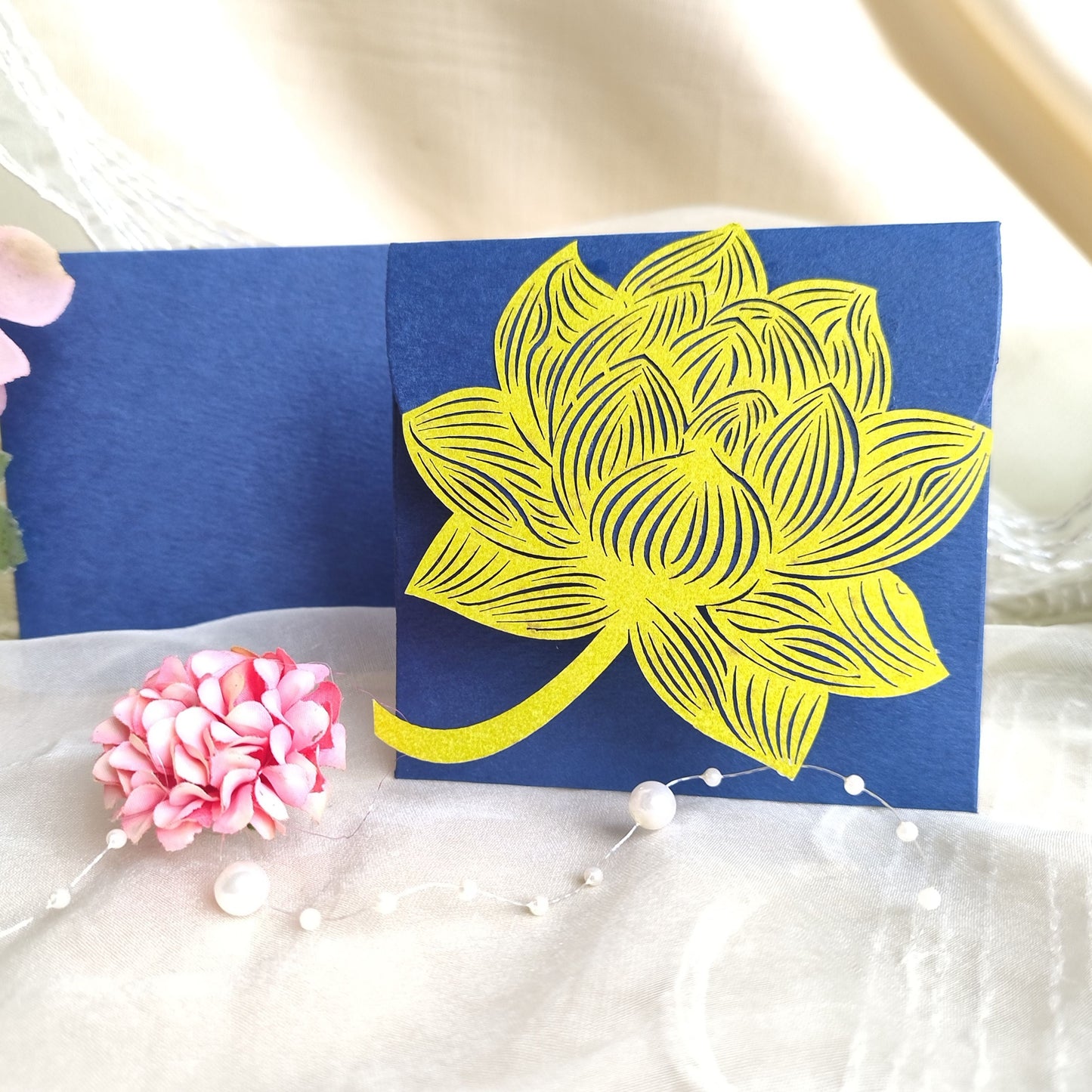 Lotus Square Laser Cut Envelope (set of 5)