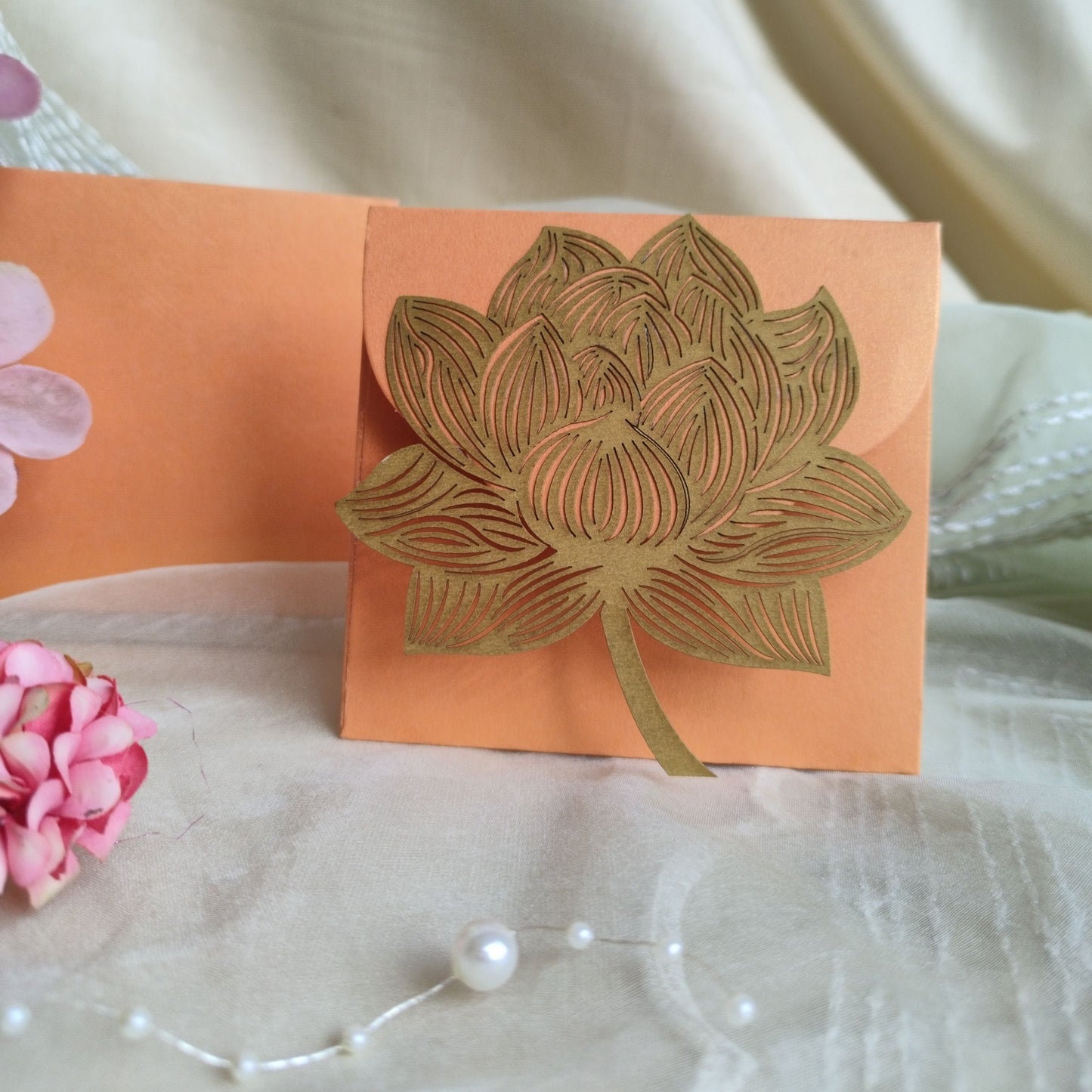 Lotus Square Laser Cut Envelope (set of 5)