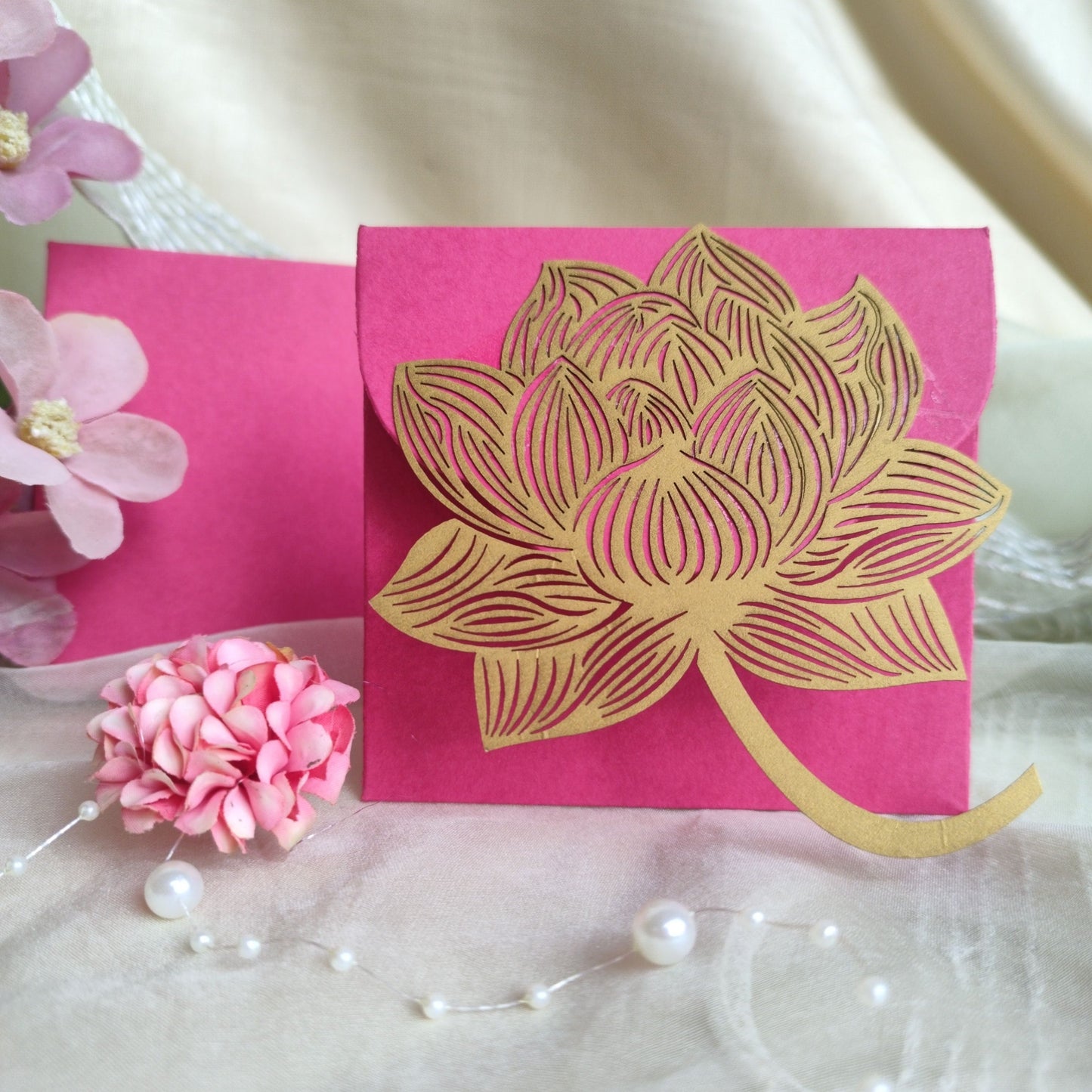 Lotus Square Laser Cut Envelope (set of 5)