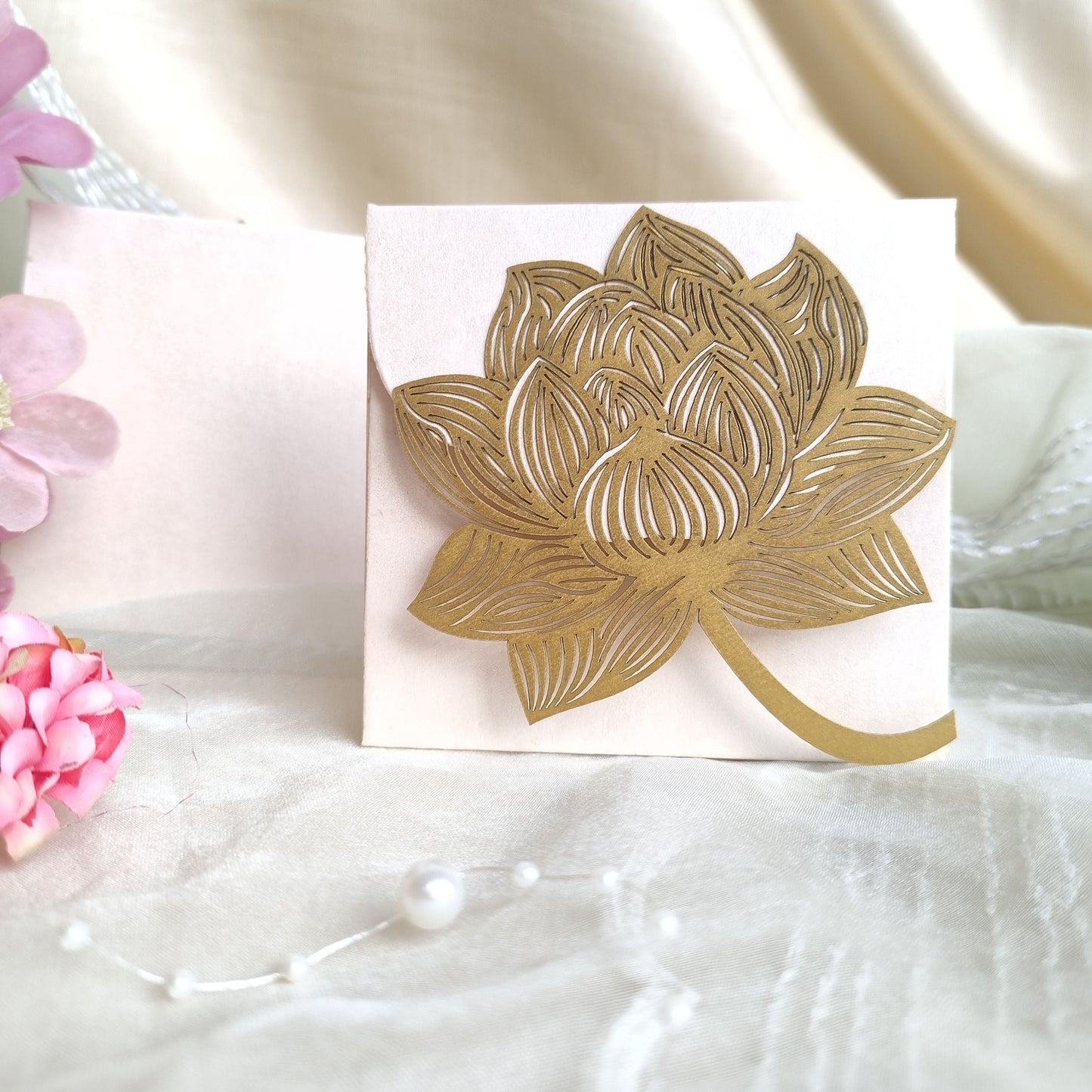 Lotus Square Laser Cut Envelope (set of 5)