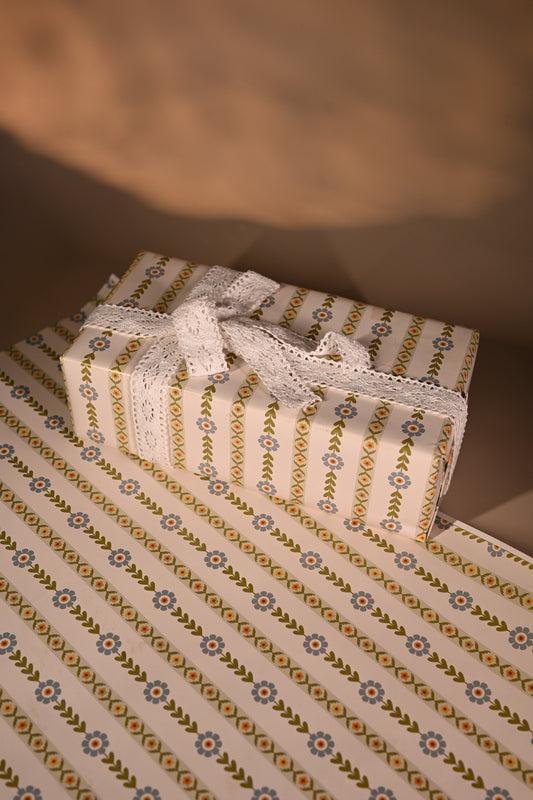 This reversible wrapping paper sounds like a fantastic find! Having two distinct vibes—the bold, energetic orange and pink blooms on one side and the clean, white minimal design on the other—makes it such a versatile staple for a gift-wrap stash.