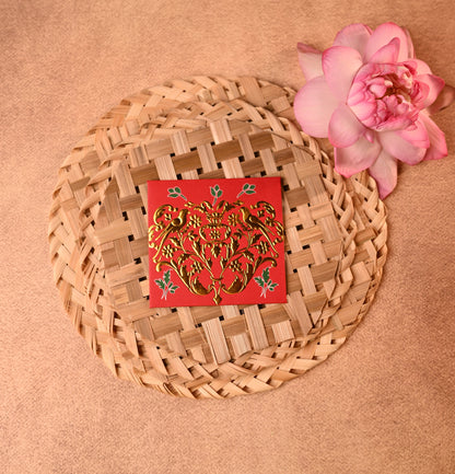 Decorative coin box swith traditional designs and gold foil embossing 