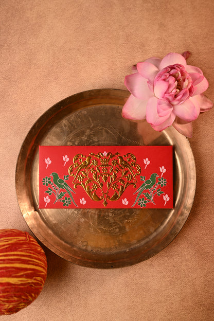 Decorative envelopes with traditional designs and gold foil embossing 