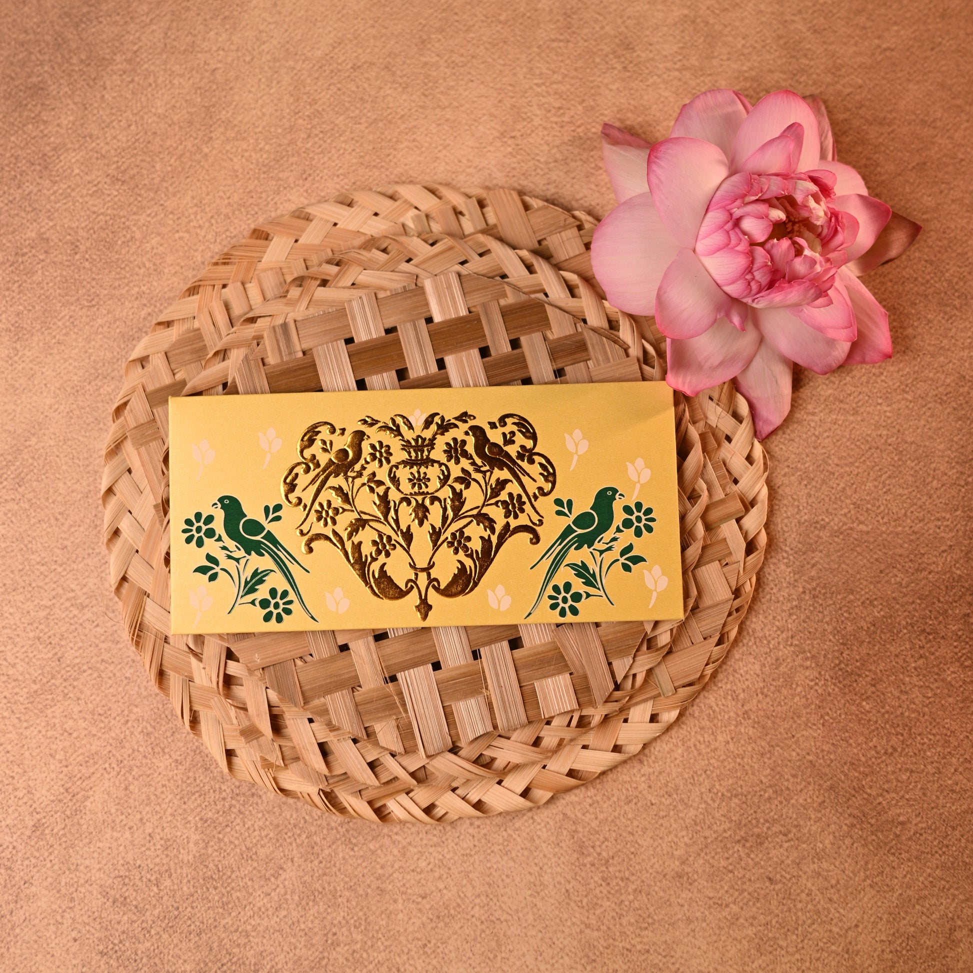 Decorative envelopes with traditional designs and gold foil embossing 