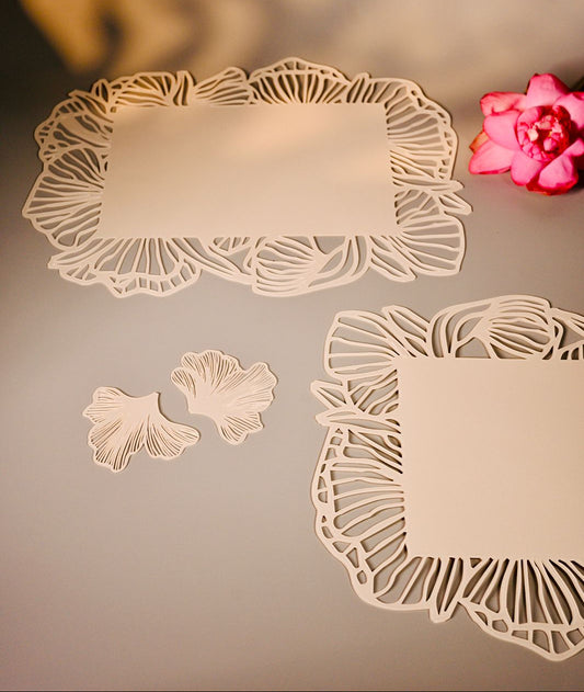 Pearl Acrylic placemat with floral cutting border
