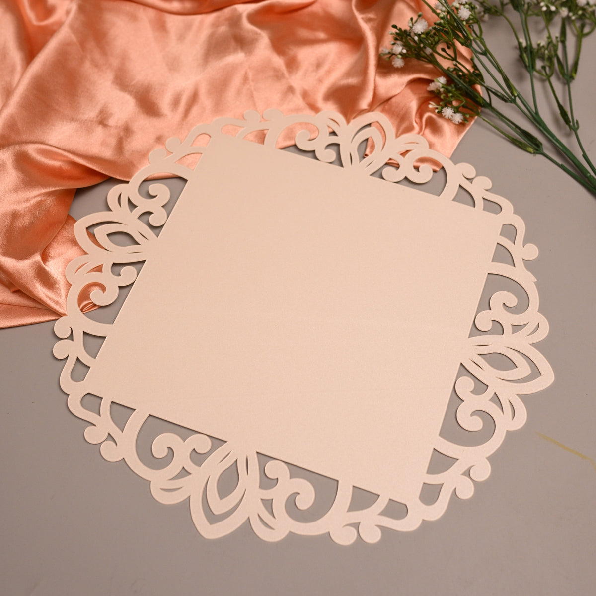 Pearl acrylic square ornate border, Placemat 