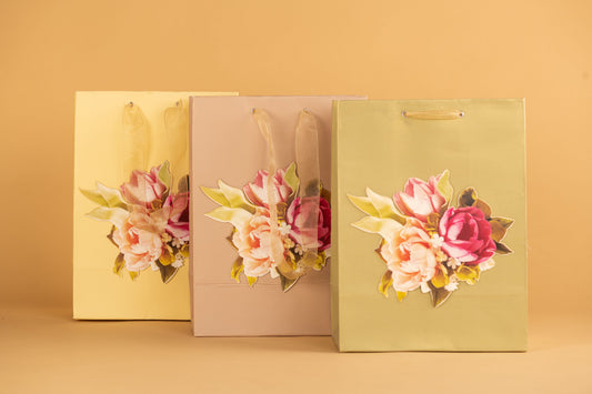 Floral stick Medium gift bag -Set of 2