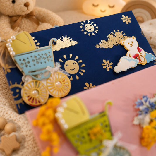 Pram Teddy newborn Envelope