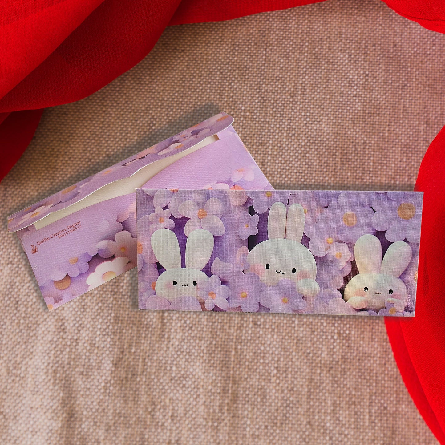 Rabbit Family Printed Envelops - Set of 10