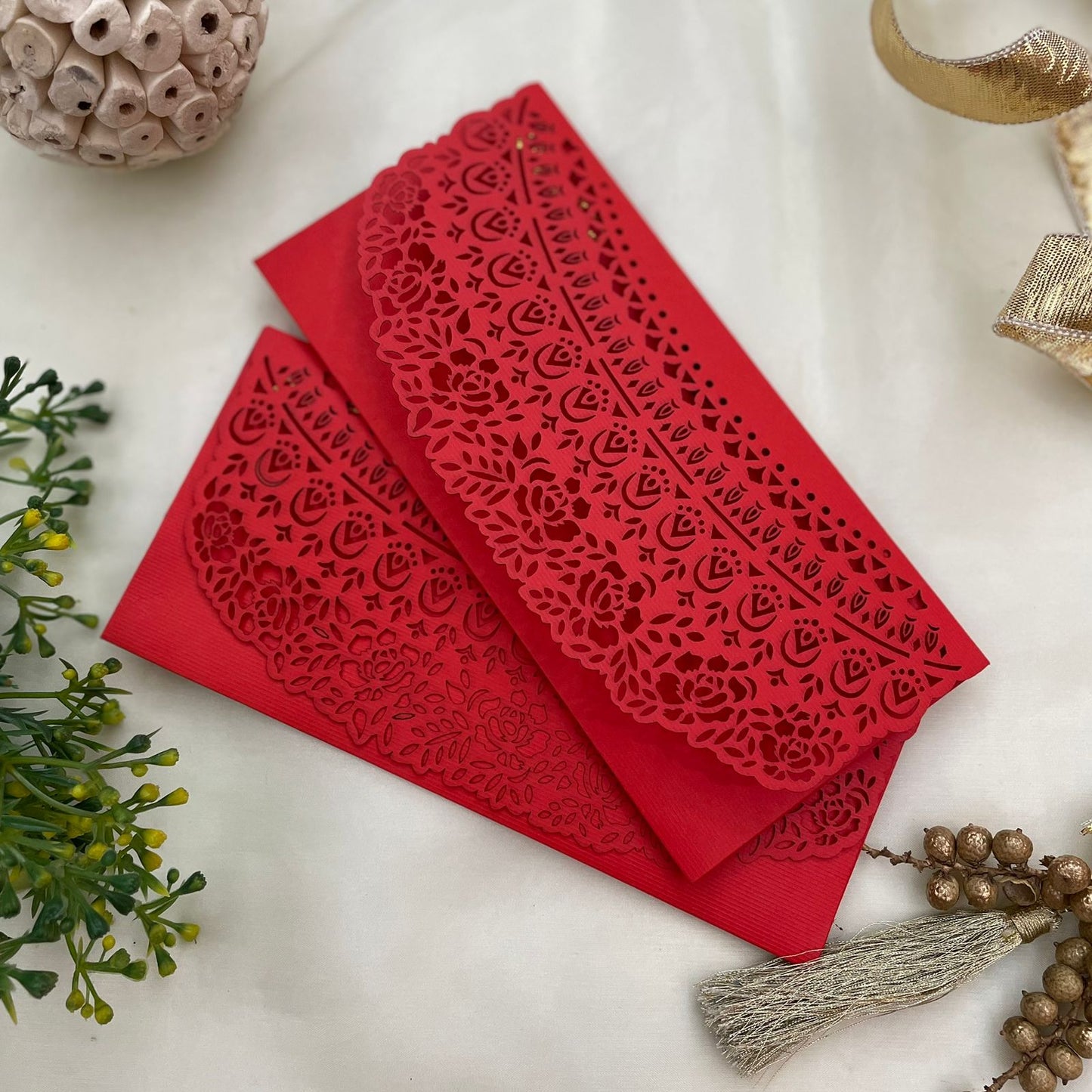 Rose cutting Flap Envelope Red