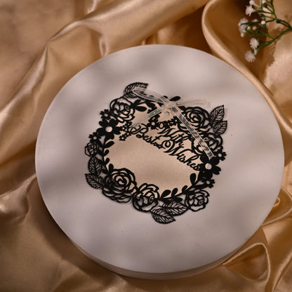 Gift tags with laser cut patchwork and floral design