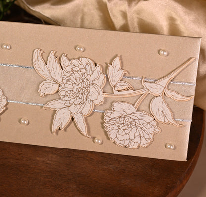 Decorative card with floral designs 