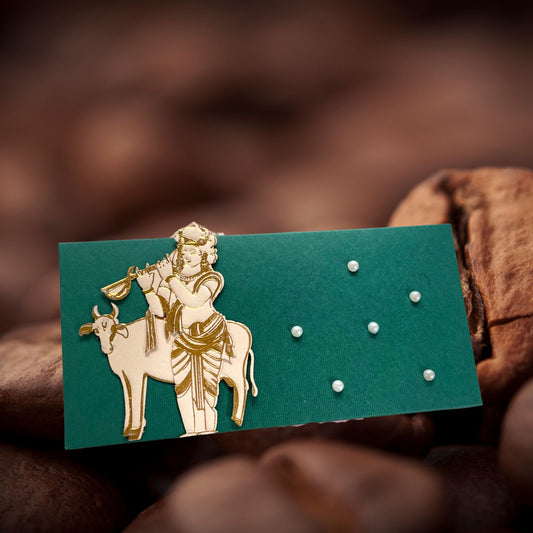 Krishana with Cow Green Soft Cash Box - Set of 2