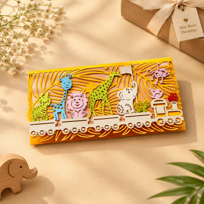 Jungle Train Newborn Money Envelope