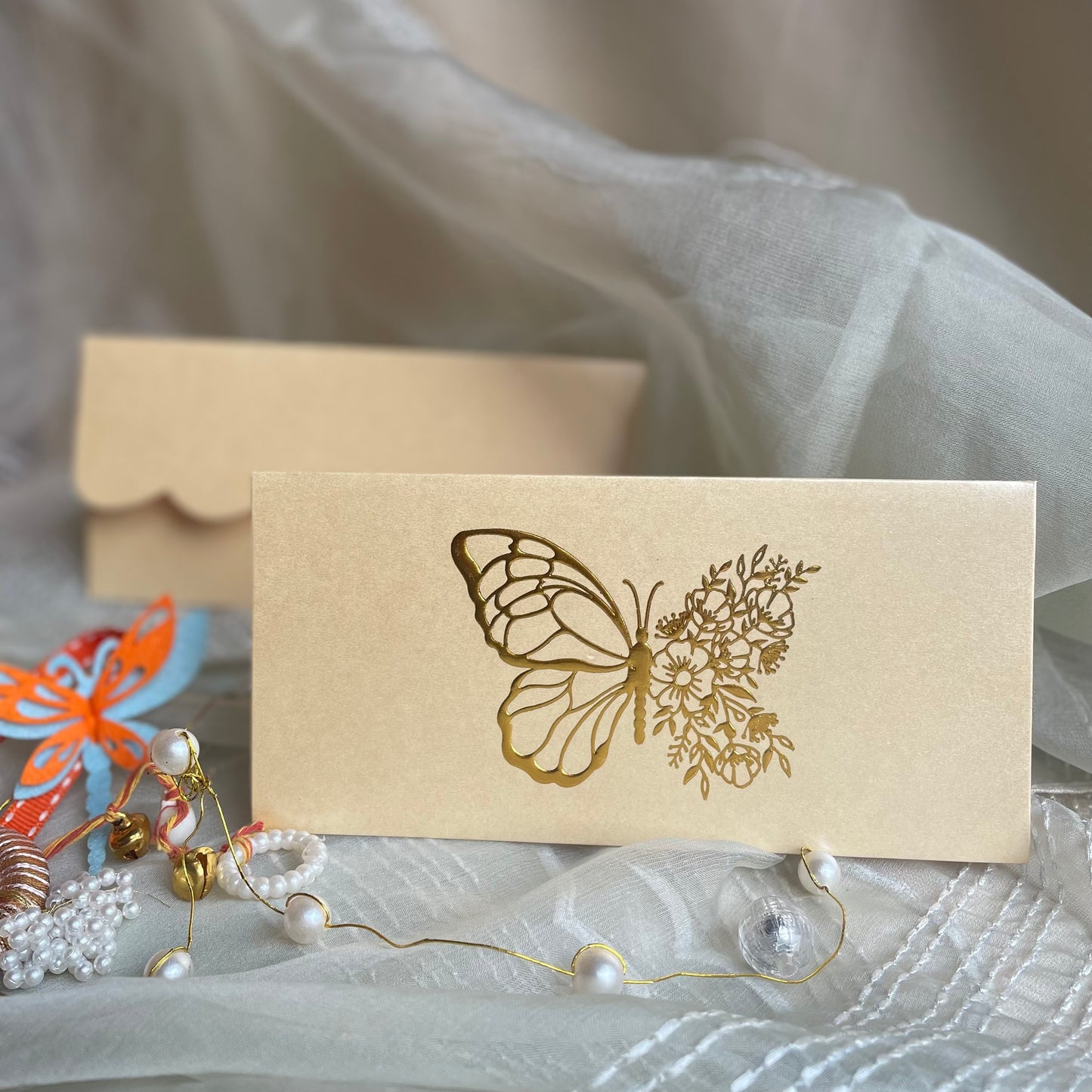 Butterfly Foil Embossed Envelope (set of 5)