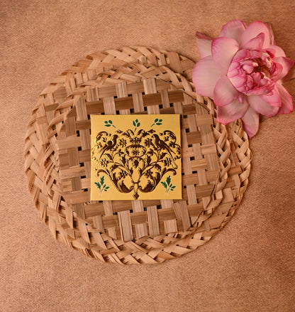 Decorative coin box with traditional designs and gold foil embossing 