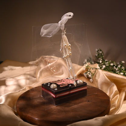 coin box with angel lazer cutting and pearl embellishments