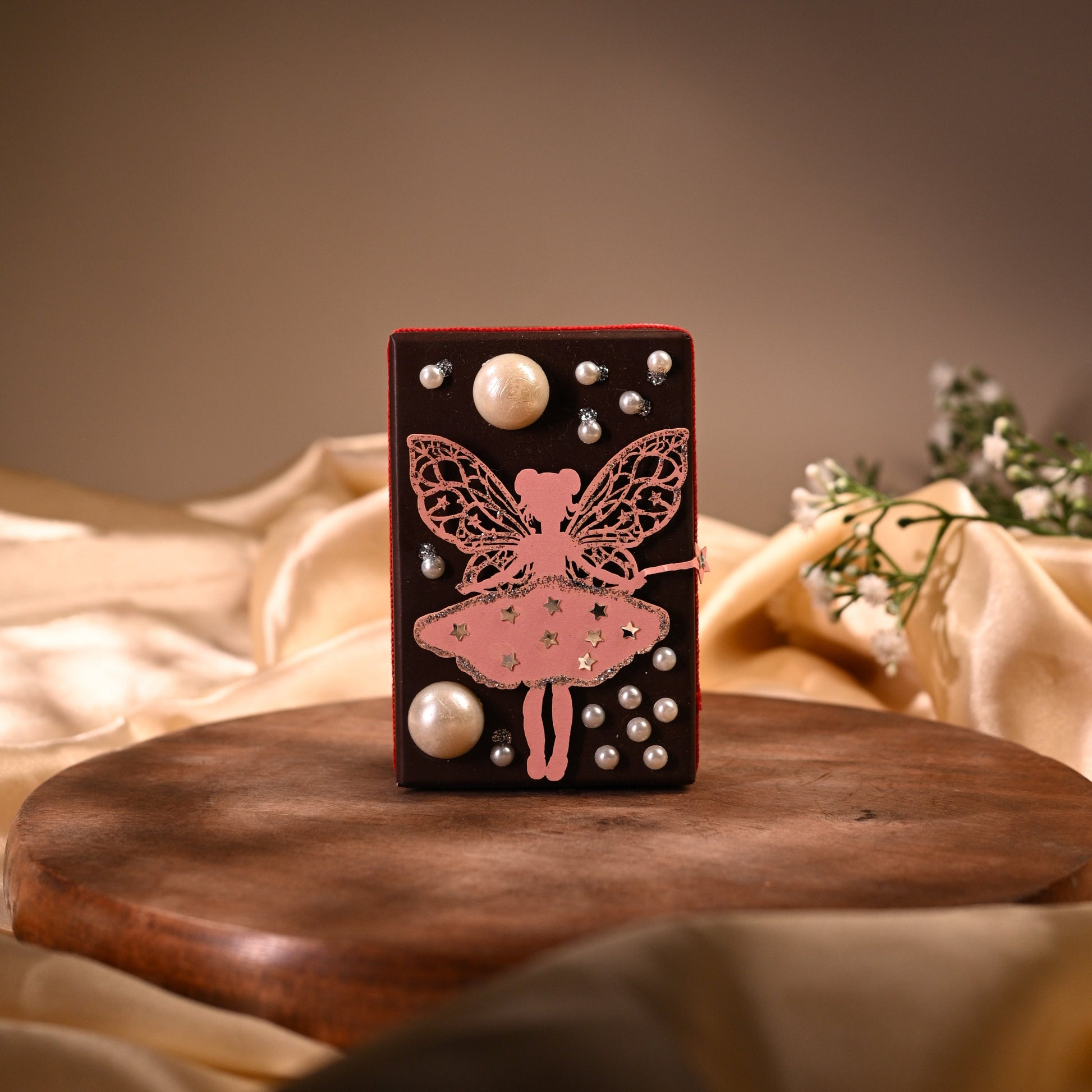 coin box with angel lazer cutting and pearl embellishments